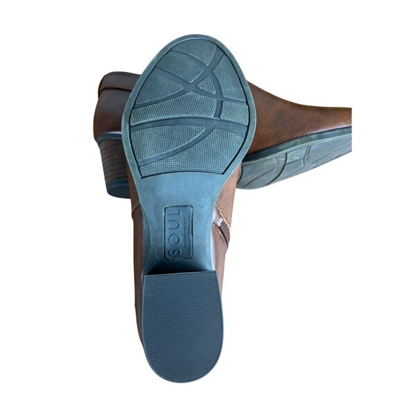 Naturalizer Soul Brown Faux Leather Ankle Boots With Zipper & Buckle Women 8 - Picture 8 of 14